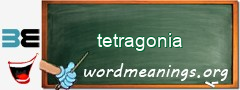 WordMeaning blackboard for tetragonia